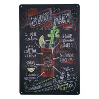 ป้ายสังกะสีวินเทจ วิธีทำ Bloody Mary, ขนาด 20x30 ซม