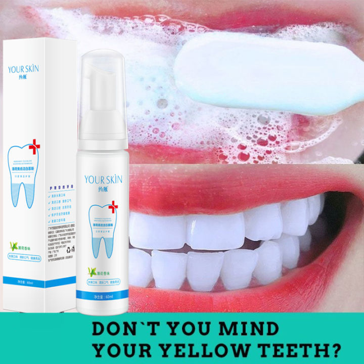 Teeth Whitening Mousse mint Toothpaste efficient Remove Plaque Stains ...