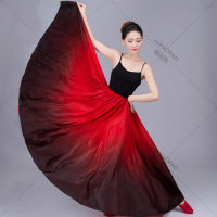 สเปนเต้นรำเครื่องแต่งกาย Gradient Elegant Flamenco กระโปรงชุดผู้หญิงยิปซี Ballroom fight Stage Performance เสื้อผ้า Flamenco