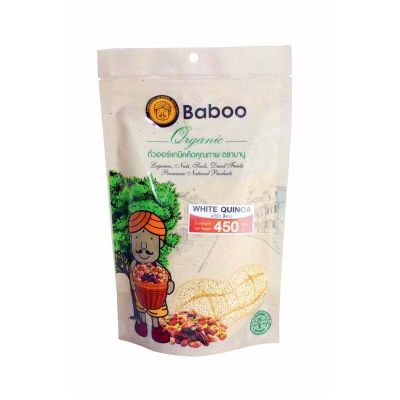 สินค้ามาใหม่! บาบู ควินัว สีขาว 450 กรัม Baboo White Quinoa 450 g ล็อตใหม่มาล่าสุด สินค้าสด มีเก็บเงินปลายทาง