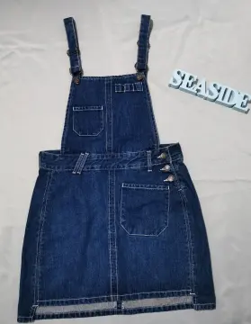 Women Casual Loose Denim Strap Dungaree Dress Overalls Jeans Long Pinafore  S-5XL 