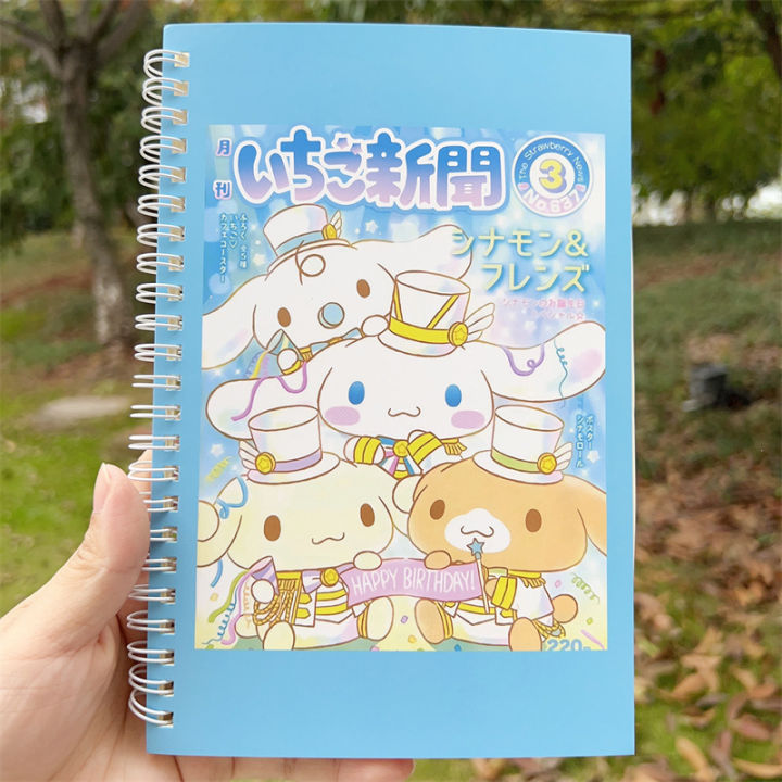 1pcs-sanrio-melody-cinnamoroll-notebook-a5-cartoon-news-series-kawaii-coil-diary-เครื่องเขียนเกาหลี-notebook