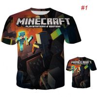 เสื้อยืด Minecraft Steve Sandbox พิมพ์ลาย3D เสื้อยืดสตรีทแวร์เสื้อยืดเปิดไหล่