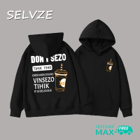 Selvze เสื้อคาร์ดิแกนมีซิปมีฮู้ดสำหรับผู้หญิงลายเครื่องดื่มตัวอักษร