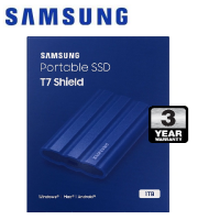 Samsung 1TB T7 Shield  SSD แบบพกพา USB3.2 ( สีฟ้า)