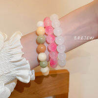 DREJEW สร้อยข้อมือลูกปัดลูกปัดเคลือบที่มีสีสันสไตล์เกาหลีสำหรับผู้หญิงสร้อยข้อมือบุคลิกภาพที่ดูน่ารักเข้ากับทุกชุดเครื่องประดับโดพามีน