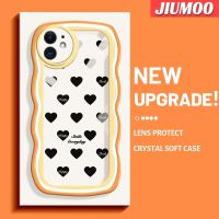เคส JIUMOO สำหรับ iPhone 11 Pro 11 Pro Max ดีไซน์ใหม่ลายการ์ตูนสีดำขอบคลื่นนุ่มเคสมือถือกันกระแทกแบบใสสร้างสรรค์เคสโปร่งใสลายกล้องถ่ายรูปซิลิกาเจลฝาครอบป้องกัน