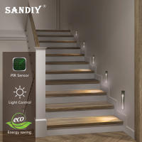 SANDIY Wall Lamps PIR Sensor Recessed LED Night Light White Room Decor for Step&amp;Stair Staircase Ladder Corridor with Mount Box