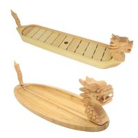 Wooden dragon boat dry ice seafeel boat buffet seafood platter sushi table dish sushi creative dish bento sushi boat sushi mat