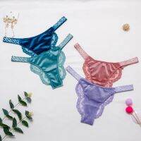 (Hot clothes)  ลูกไม้ Ruffles R Hinestones แนวราบกำมะหยี่จีสตริงผู้หญิงชุดชั้นใน S XL วินเทจเซ็กซี่ซีทรูกางเกง Uncensored กางเกงหรู