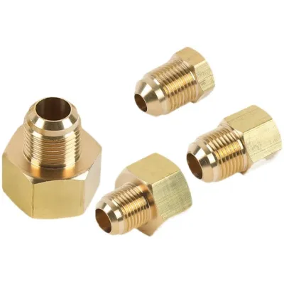 1pc Air Conditioning Copper Tube Female-Male sae Flare Thread Tube Adapter 1/4 3/8 1/2 5/8 3/4 Reducer Joint Brass Pipe fitting