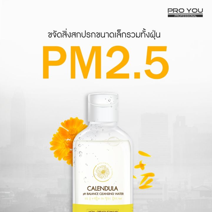 proyou-calendula-ph-balance-cleansing-water-300ml-โปรยู-สกินแคร์เกาหลี-คลีนซิ่งเช็ดทำความสะอาดผิวหน้าสูตรน้ำ-เช็ดเครื่องสำอาง-ป้องกันสิว-ผิวแพ้ง่ายใช้ได้