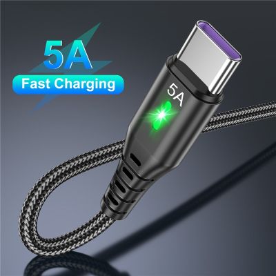 Lovebay 5A USB Type C Cable LED Quick Charge Cable Mobile Phone Charging Wire Micro Cable For Huawei Xiaomi 12 11 /mi 12 11 Docks hargers Docks Charge