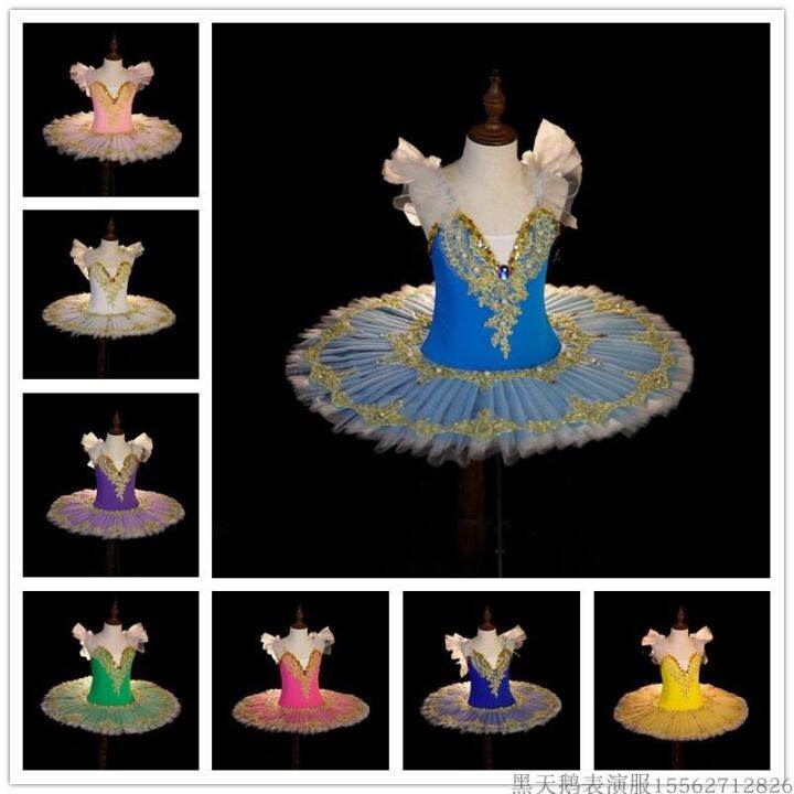 professional-ballet-tutu-dress-girl-dance-costume-child-performance-ballerinas-pancake-tutu-kids-child-carnival-jazz-dance-dress