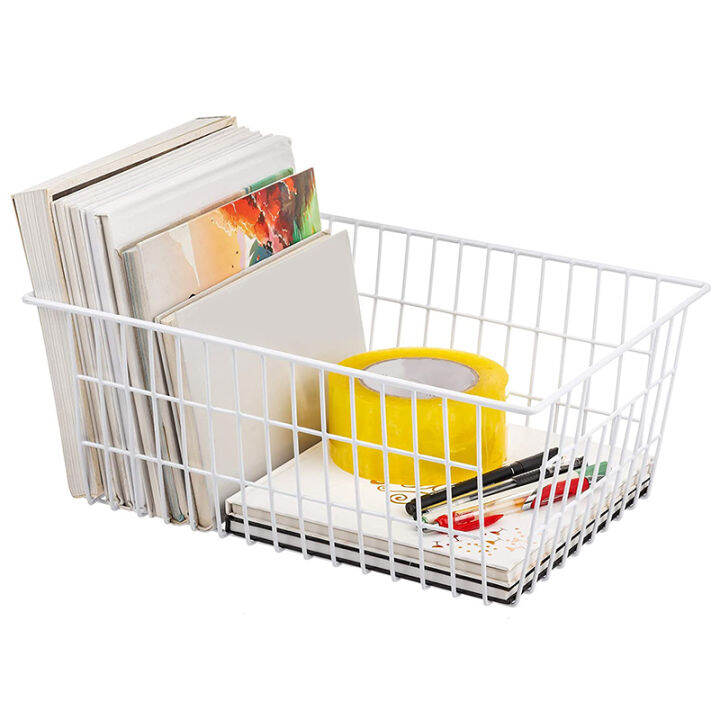 2-pack-wire-storage-baskets-farmhouse-metal-wire-basket-freezer-storage-organizer-bins-with-handles