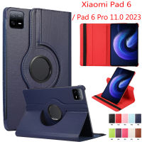 Casing Tablet หมุนได้360สำหรับแผ่น Xiaomi 6แผ่น6 Pro 11.0 2023พับฝาเป็นฐานฝาครอบหนัง PU แผ่น Xiaomi 6 Pro 11.0นิ้ว2023