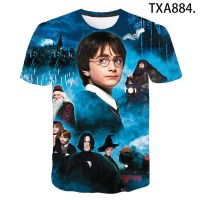 2023 NewStreetwear 3D พิมพ์เสื้อยืด Harry Potter แฟชั่นเสื้อผ้าผู้ชายเสื้อแฟชั่นผู้หญิงแขนสั้น2022ฤดูร้อน