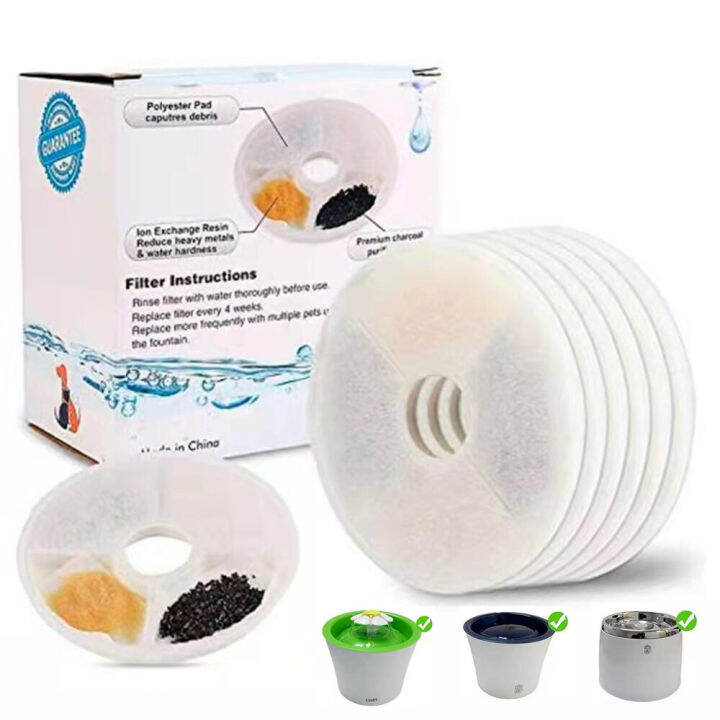 8pcs Activated Carbon Filters For Catit Automatic 15cm Pet Drinking