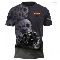 harley-davidson (สต็อกเพียงพอ) 2023 NEW 4008 3D T Shirt T SHIRTคุณภาพสูง size:S-5XL