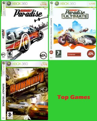 Burnout Paradise the Ultimate Box  /   Revenge แผ่นเกม  เบิร์นเอ้าท์ Xbox 360  สำหลับเครื่องแปลง RGH/JTAC  LT2.0 LT3.0