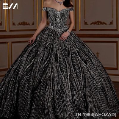 ❀﹉ AEOZAD Novidade Glitter vestido de baile Vestidos Cocktail Bead Vestido Quinceanera 15 2023