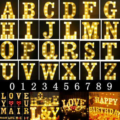 LED Decorative lights 26 letters Night light letters LED lights 0-9 Luminous Number Battery Lamp Wedding christmas party lights