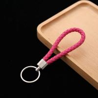 【YF】  5 Pcs Leather Braided Woven Rope Keychain Pendant Chain Holder Car Keyring Men KeyfobTH