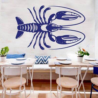 Lobster Wall Decal Seafood Restaurant Crab Fish Tuna Octopus Shrimp Market Cooking Dining Room Interior Decor Vinyl Sticker Q796