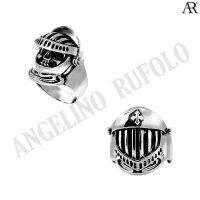 ANGELINO RUFOLO Ring ดีไซน์ Warrior Helmet Movable แหวนผู้ชาย Stainless Steel 316L(สแตนเลสสตีล)คุณภาพเยี่ยม สีเงิน