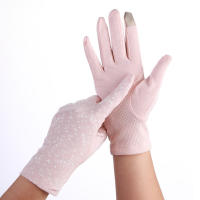 Sexy Summer UV Sunscreen Short Sun Female Gloves Women Fashion Flowers Knitted Lace Driving Touch Screen Thin Gloves C49