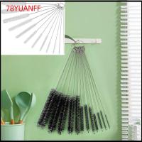 78YUANFF 2 Pcs 2สีที่แตกต่างกัน แปรงทำความสะอาดฟาง เหล็กไร้สนิม ไนลอนทำจากไนลอน แปรงทำความสะอาดขวด ของใหม่ ใช้งานได้หลากหลาย แปรงขวดน้ำ ขวดน้ำ,