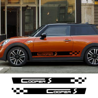 2Pcs รถจัดแต่งทรงผมประตูด้านข้าง Decal สติกเกอร์ Racing Stripes Deco สำหรับ MINI Cooper S R53 R55 R56 F56 R50รถอุปกรณ์เสริม