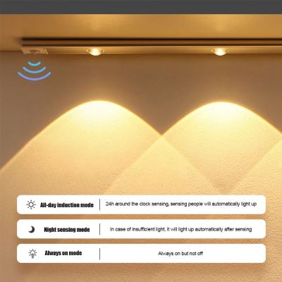 Hot Kitchen Led ภายใต้ตู้ Light พร้อม Motion Sensor 3สีหรี่แสงได้ Usb ชาร์จโคมไฟกลางคืนสำหรับห้องนอนตู้เสื้อผ้า Spot Light