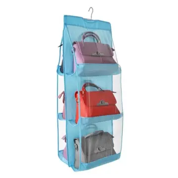 6 Pocket Large Clear Purse Handbag Hanging Storage Bag