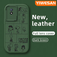 YIWESAN เคสสำหรับ VIVO Y02 Y11 Y02A 2023 Y01 Y11S Y30G ลายการ์ตูนสนูปี้แบบครอบครัวเคสใส่โทรศัพท์หนังดีไซน์ใหม่ซิลิโคนนิ่มป้องกันการตกพร้อมเคสป้องกันกล้องเลนส์คลุมทั้งหมด