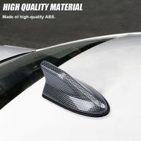 Universal Carbon Fiber Look Car Roof Top Mount Shark Fin Aerial Antenna Toppers R6Y2