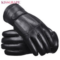 New Mens Genuine Leather Winter Fur Gloves Super Warm Men Motorcycle Gloves Waterproof Windproof Male Thick Sheep Fur Glove