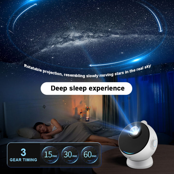 ใหม่-galaxy-starry-projector-planetarium-night-light-360-หมุนโปรเจคเตอร์บลูทูธลำโพงสำหรับห้องนอนเด็กวันเกิด-gift