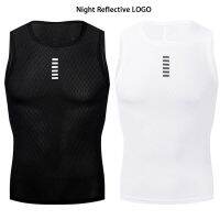 【YP】 Refletir a luz Ciclismo Base Camadas Ciclo Undershirt Sport Jersey Sem Mangas Malha Bicicleta Vestuário