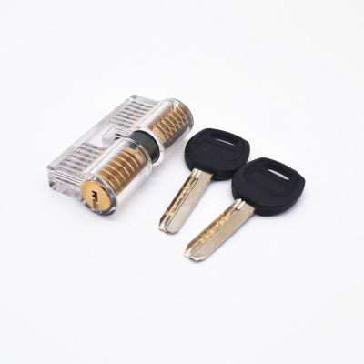 【2023】 R&amp;D Beddings ชุดแม่กุญแจสแตนเลสแบบใสมองเห็นได้ฝึกล็อกแบบ Cutaway Lock With 2 Keylock เครื่องมือสำหรับช่างทำกุญแจ