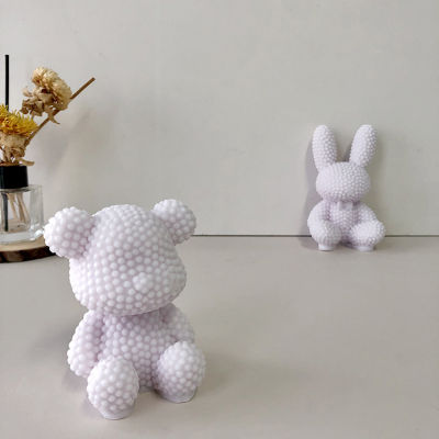 3D Plaster Decor Festival Soap Moulds Clay Polymer Home Making Soy Handmade Aroma Silicone Pearl Candle Rabbit