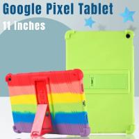 เคสซิลิโคนกันกระแทกสำหรับแท็บเล็ต Google Pixel ขนาด11นิ้วฝาปิดมีที่ยึดกันตก PixelTablet ที่ใส่เคสป้องกัน