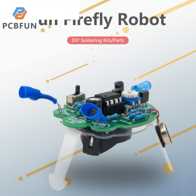 pcbfun ชุดหุ่นยนต์เคลื่อนที่ได้ไวต่อแสงแบบ DIY ไฟสัญญาณหางหิ่งห้อยชุดฝึกอิเล็กทรอนิกส์เพื่อความสนุกสนาน