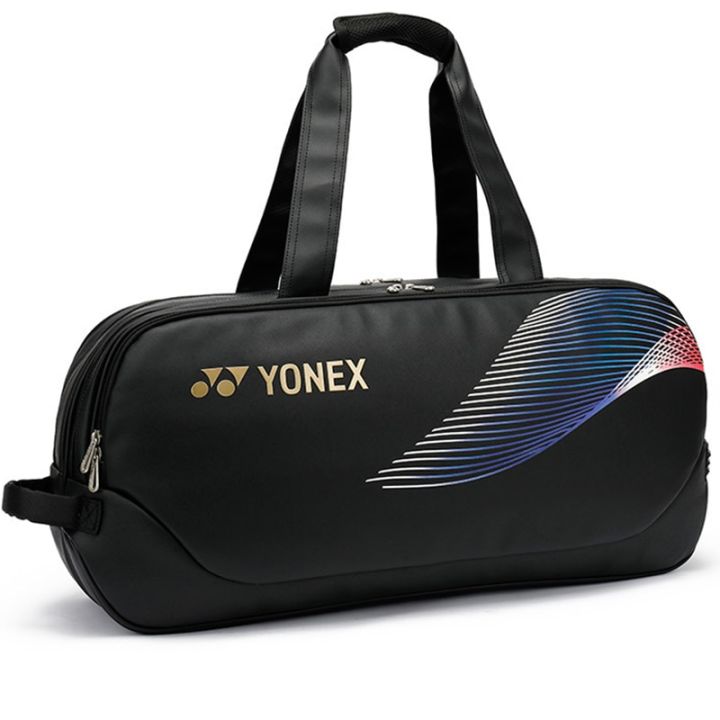 กระเป๋าแบดมินตัน2022-yonex-สำหรับกันน้ำผู้ชายหนังนิ่มกระเป๋ากีฬาไม้แบดมินตัน6ชิ้นพร้อมช่องใส่รองเท้า