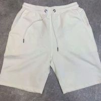 Summer New 100% Cotton Soft Men’S Drawstring Waist Black White Yellow Pink Casual Shorts 4XL 5XL