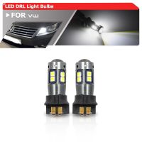 2ชิ้นสำหรับ MK7 VW GTI กอล์ฟ2013-Up Canbus ปราศจากข้อผิดพลาด PW24W สีขาว12181 Led DRL หลอดไฟกลางวัน