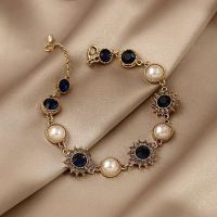 Complex micro-encrusted sparkling diamond zircon pearl bracelet light luxury niche design celebrity bracelet temperament versatile bestie bracelet for women