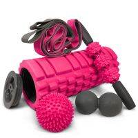 5 In1 Yoga Column Massage Stick Peanut Ball Sting Ball Stretch Band Combination Massage Set Plantar Fasciitis Ball