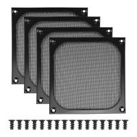 140mm Desktop Computer Case Fan Dust Filter Grills Dustproof with Screws, Aluminum Frame Mesh, 4 Pack