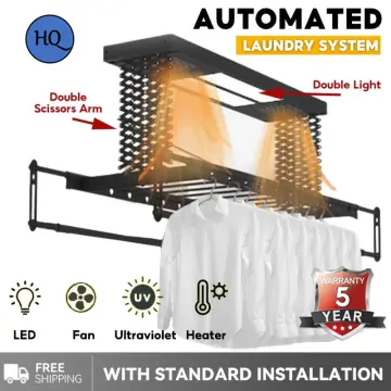 Smart Automated Laundry Rack System w/ Light Dryer Heater UV - SG